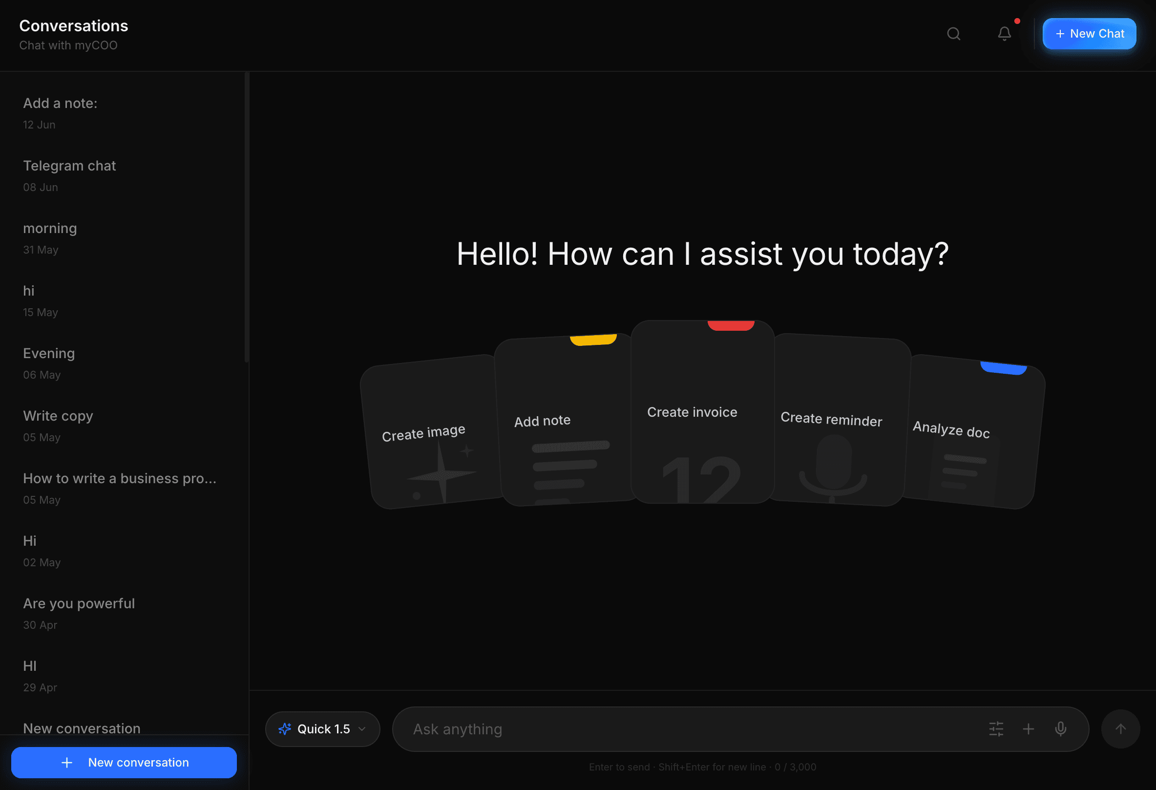 myCOO AI chat